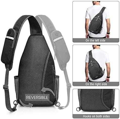 G4Free Sling Bag RFID Blocking Sling Backpack Crossbody Chest Bag Daypack for Hiking Travel(Black) - Image 6